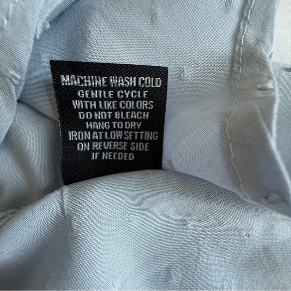 Harper & Ivy Light Blue Swiss Dot Ruffle Romper Size L - Picture 8 of 14